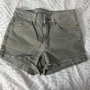 American Eagle Outfitters Women's Distressed Green Jean Shorts